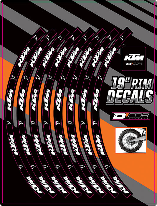 D-Cor Rim Decals 19" Ktm Logo Rear