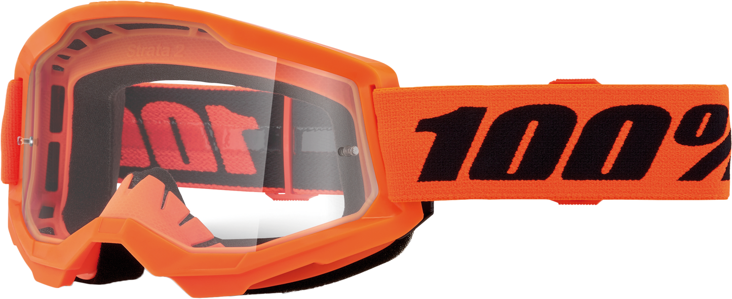 100-Percent Strata 2 Junior Goggle Neon Orange Clear Lens