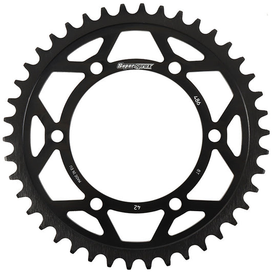 Supersprox Rear Edge Sprocket Steel 42T-520 Blk Hon/Kaw/Suz/Yam