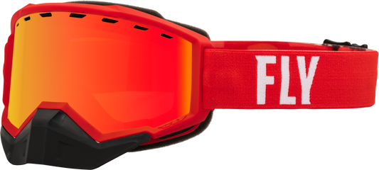 Fly Racing Focus Snow Goggle Red/White W/ Red Mirror/Amber Lens