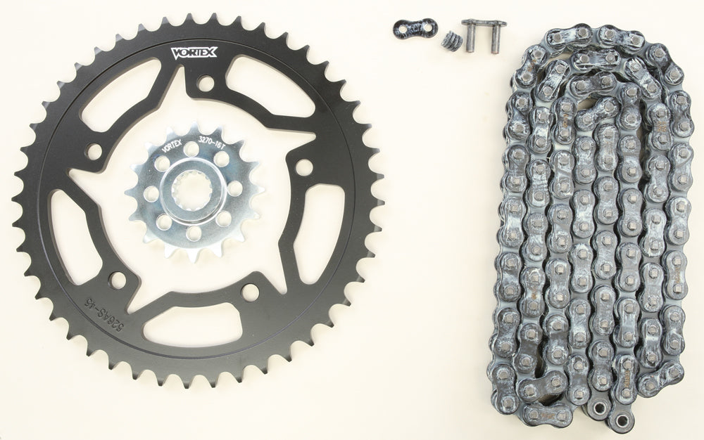 Vortex Sprocket/Chain Kit Stl/Stl 16/45T Sil Rx3 520-110L Blk