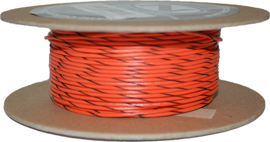 Namz Custom Cycle #18-Gauge Orange/Black Stripe 100' Spool Of Primary Wire