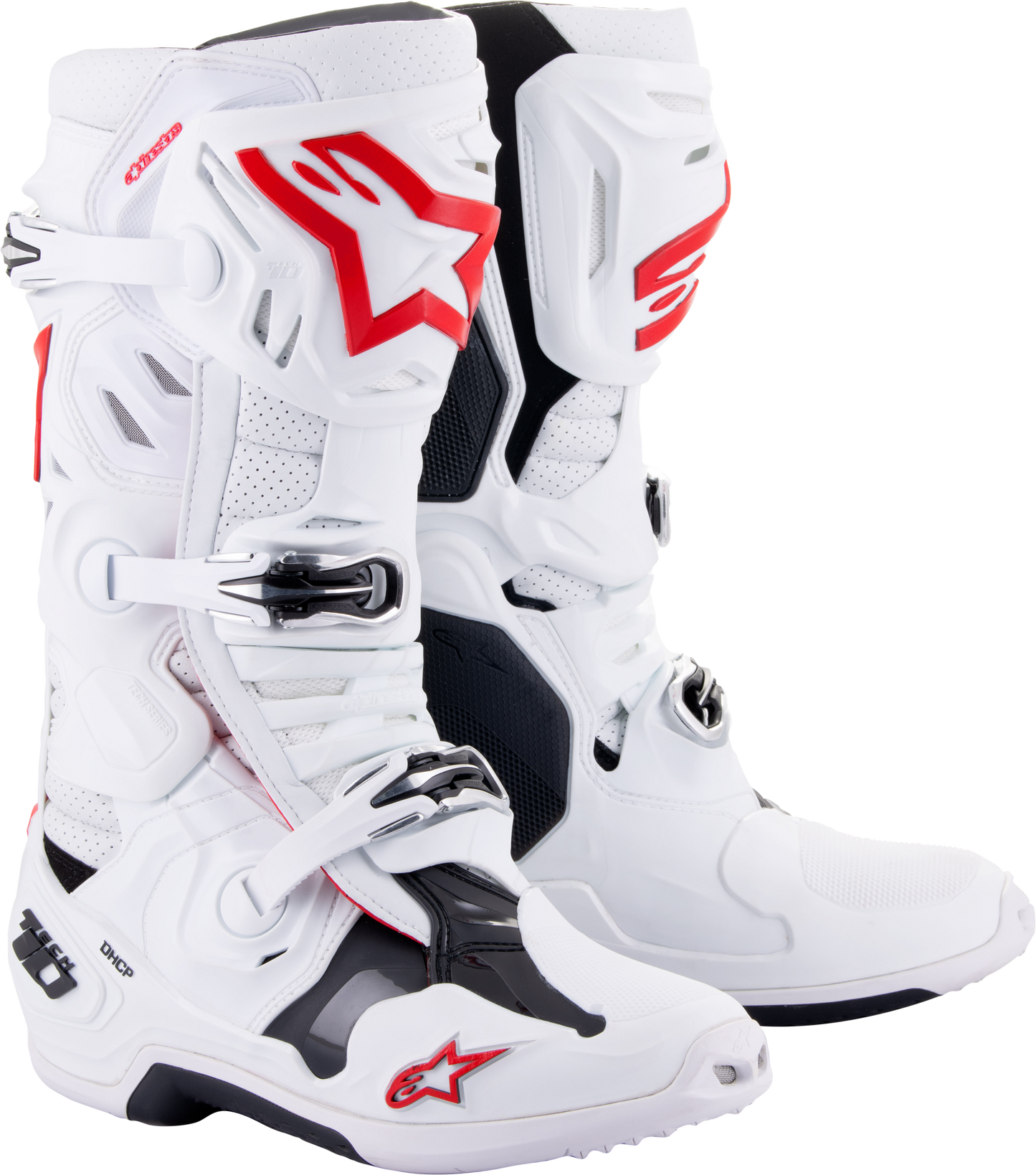 Alpinestars Tech 10 Supervented Boots White/Bright Red Sz 13