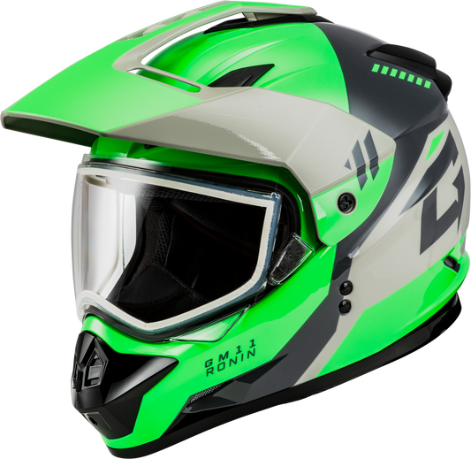 Gmax Gm-11S Ronin Snow Helmet Green/Grey 2X