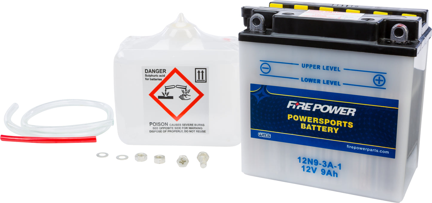 Fire Power Battery W/Acid 12N9-3A-1 12V