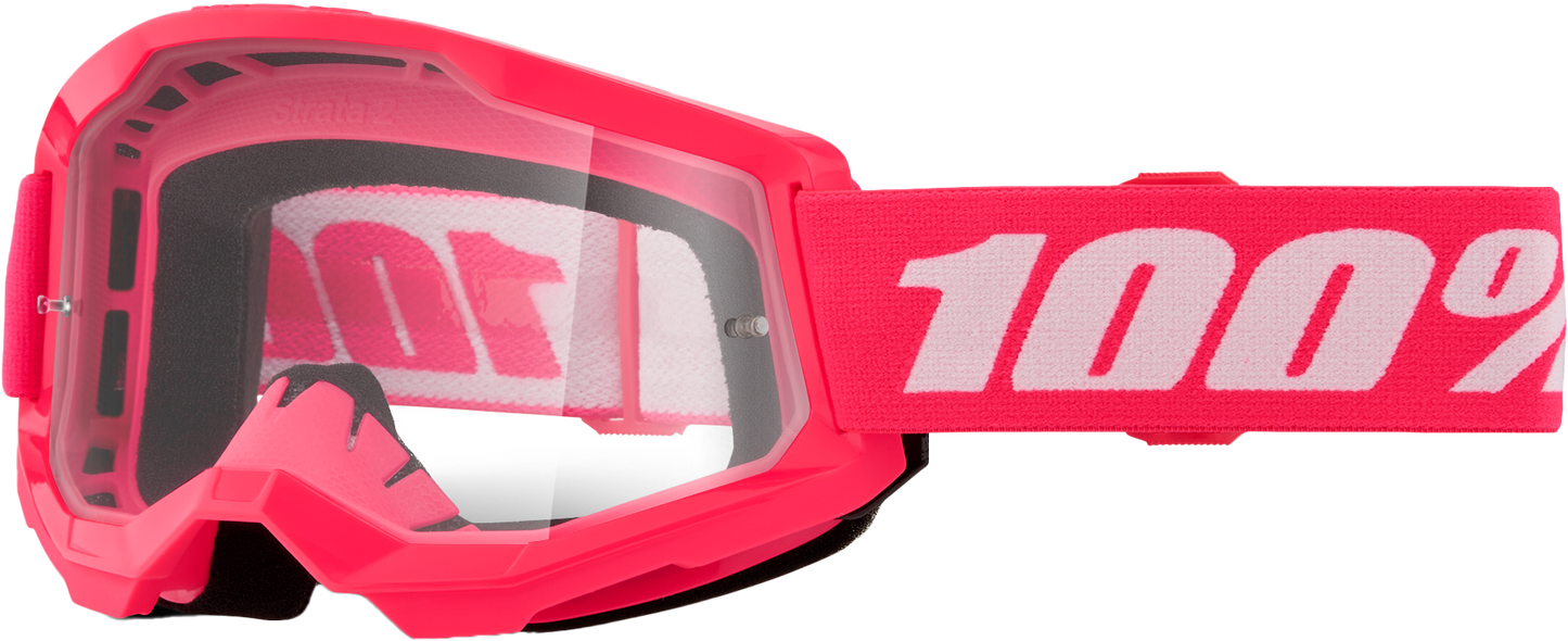 100-Percent Strata 2 Goggle Pink Clear Lens