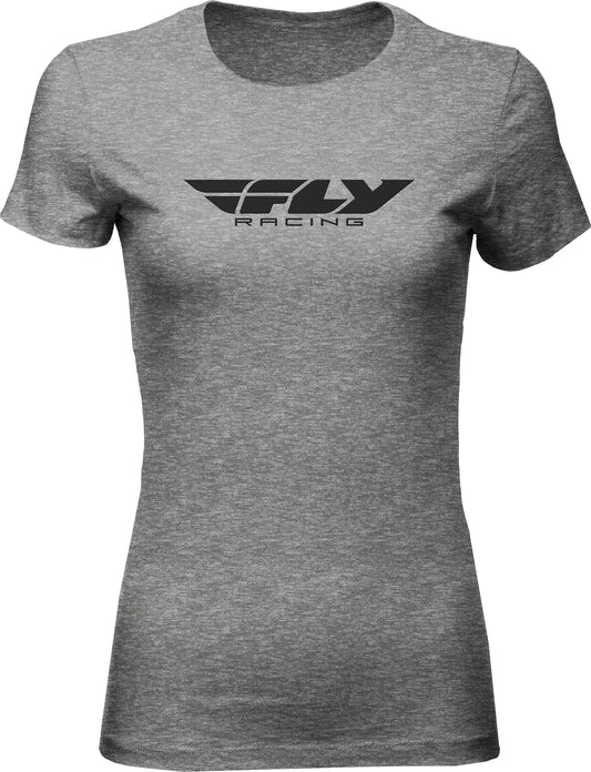 Fly Racing Women'S Fly Corporate Tee Dark Grey Heather Sm