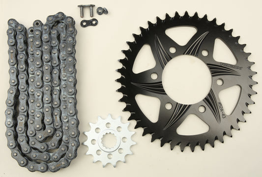 Vortex Sprocket/Chain Kit Stl/Alu 15/43T Blk Sx3 520-112L Blk