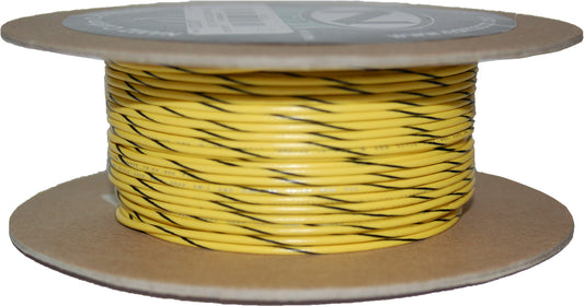 Namz Custom Cycle 100' Spool 20-Gauge Wire (Yellow/Black Stripe)