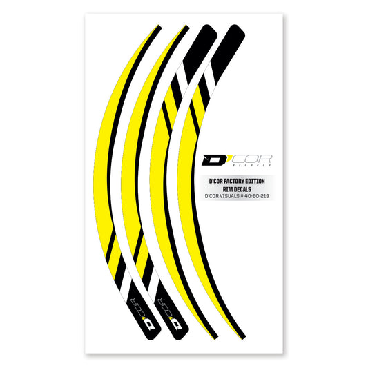 D-Cor Rim Decals Yellow 4 Pc Set Yel Rim Decals 4 Pc Set