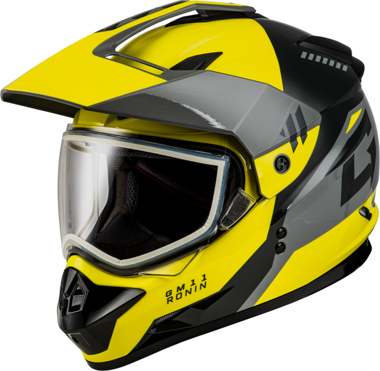 Gmax Gm-11S Ronin Snow Helmet Yellow/Silver/Grey 2X