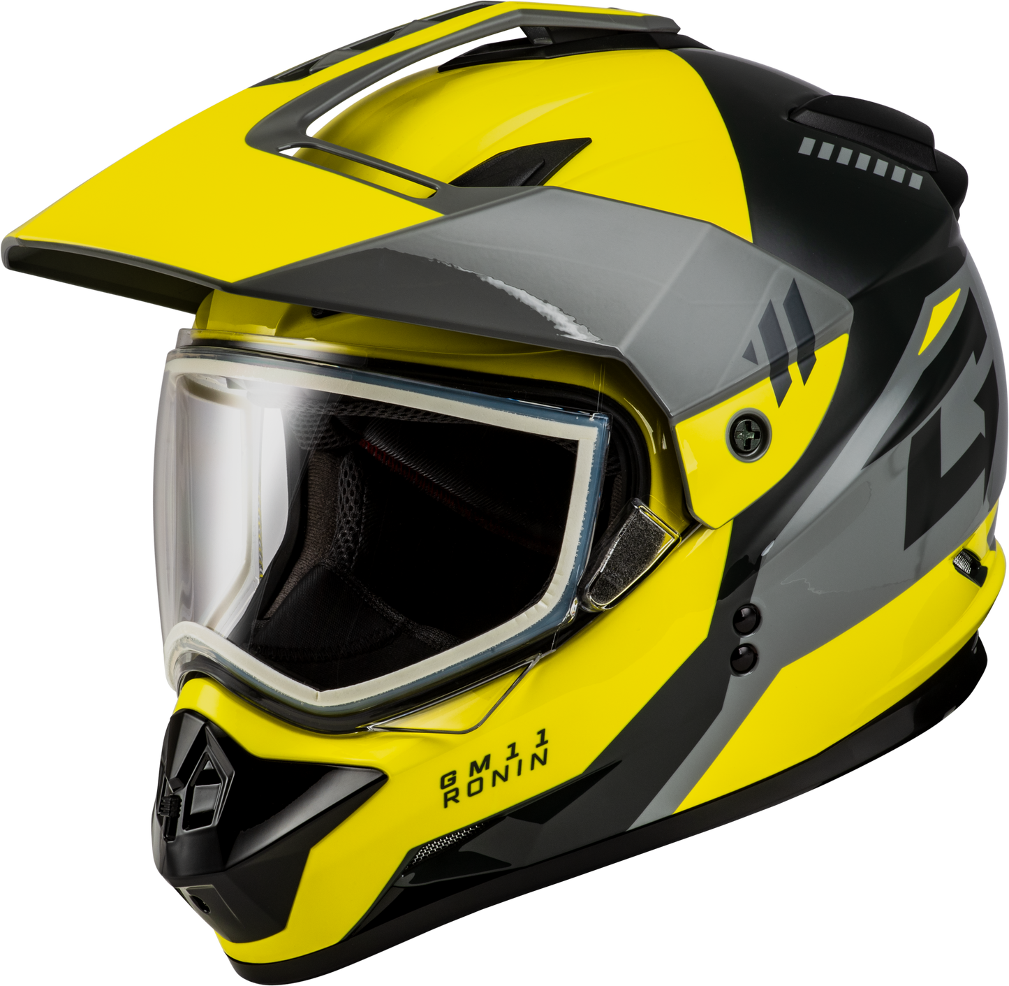 Gmax Gm-11S Ronin Snow Helmet Yellow/Silver/Grey Xl