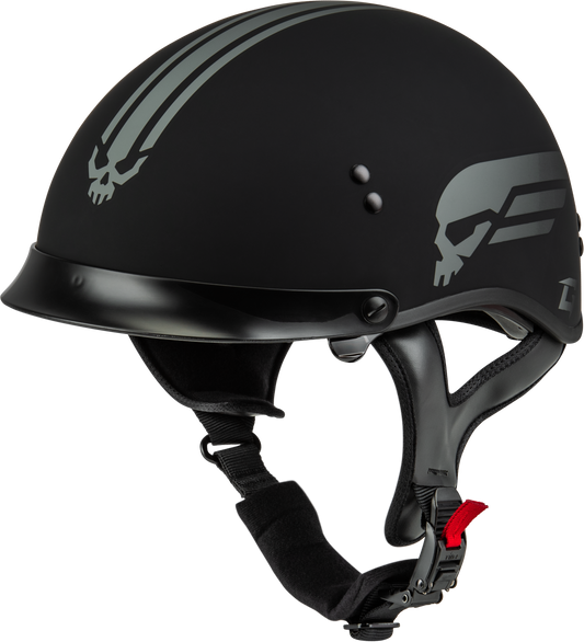 Gmax Hh-65 Retribution Helmet W/Peak Matte Black/Silver 2X