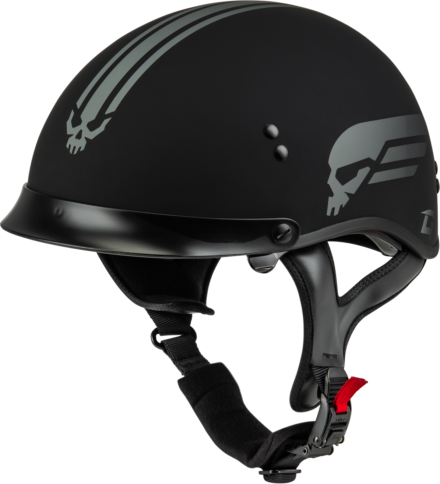 Gmax Hh-65 Retribution Helmet W/Peak Matte Black/Silver Xl