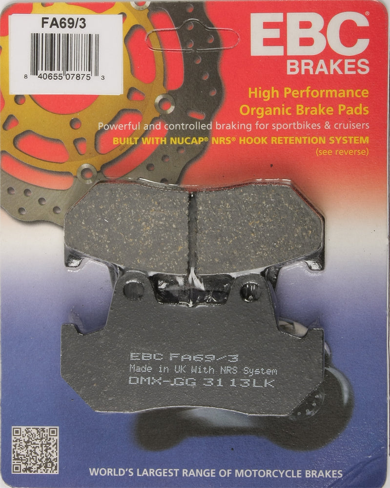 Ebc Brake Pads Fa69/3 Organic