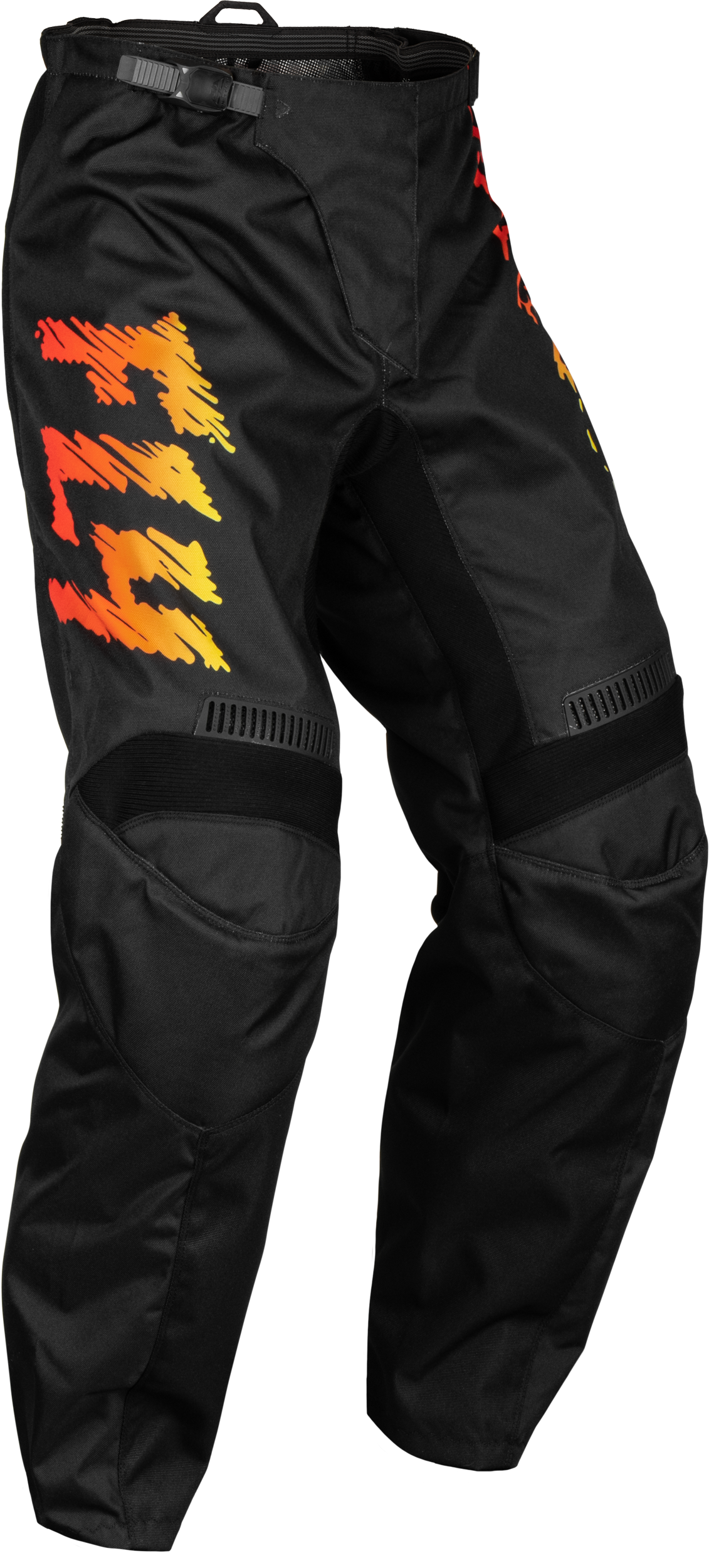 Fly Racing Youth F-16 Pants Black/Yellow/Orange Sz 18