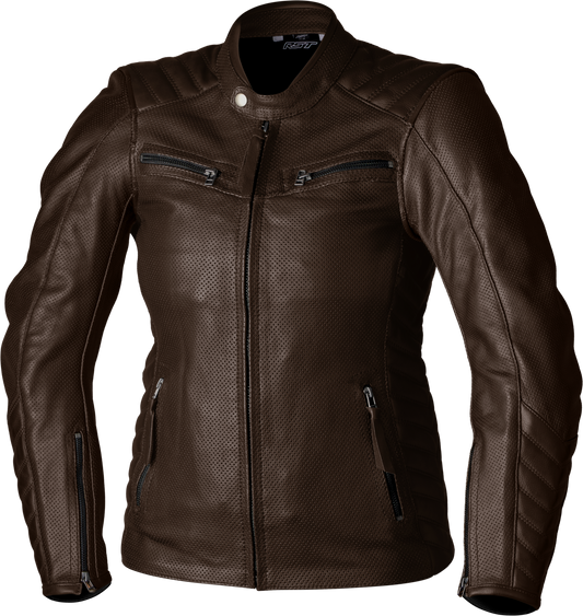 Rst Ladies Roadster Air Ce Jacket Brown Leather Md