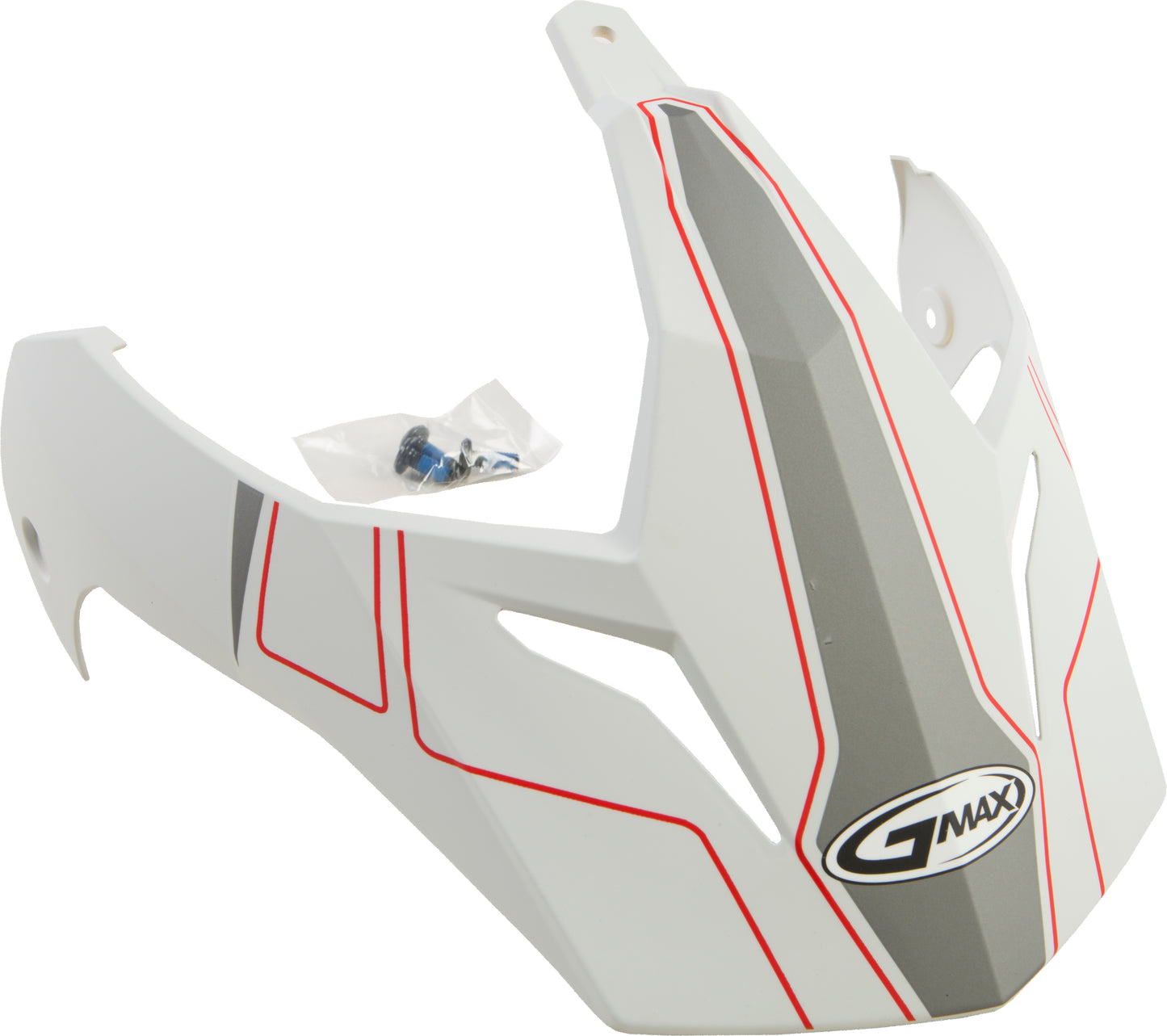 Gmax Visor W/Screws Expedition Matte White/Red Gm-11