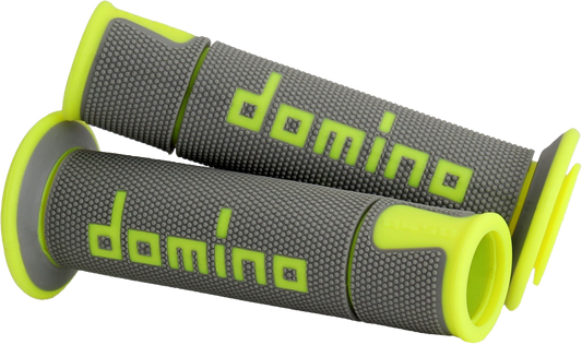 Domino Racing A450 ROAD RACING GRIPS GRAY/FLO YELLOW PAIR