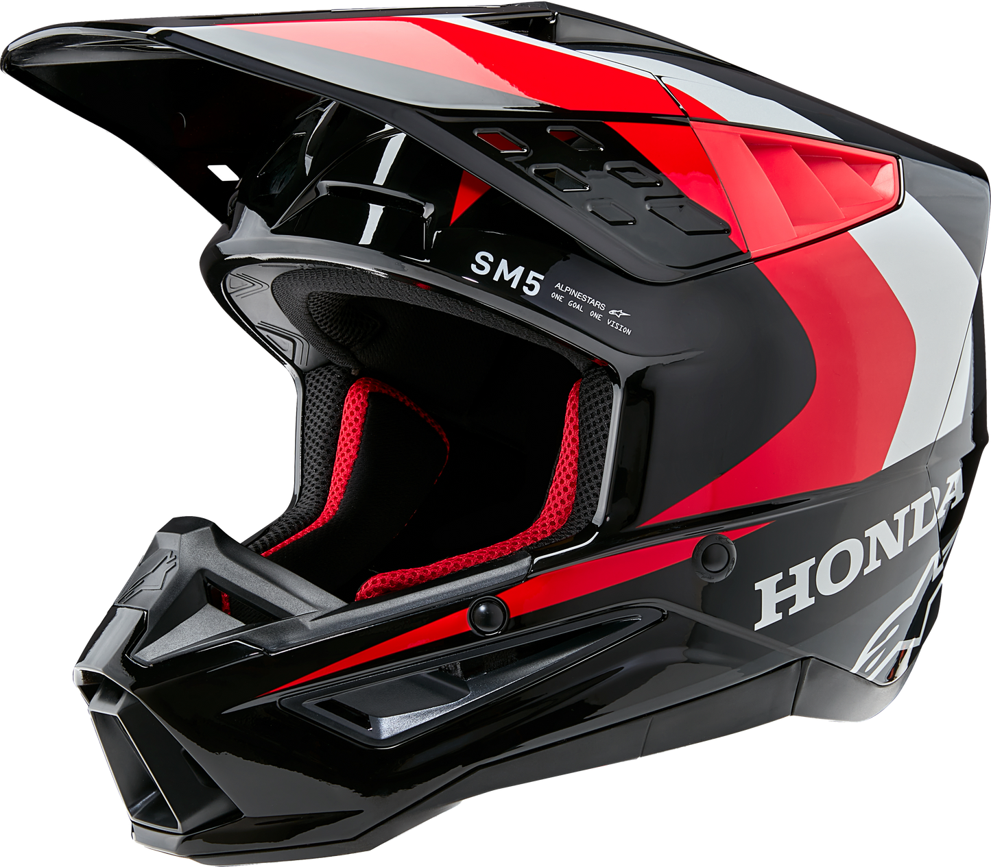 Alpinestars Honda S-M5 Helmet Black/Red Glossy 2X