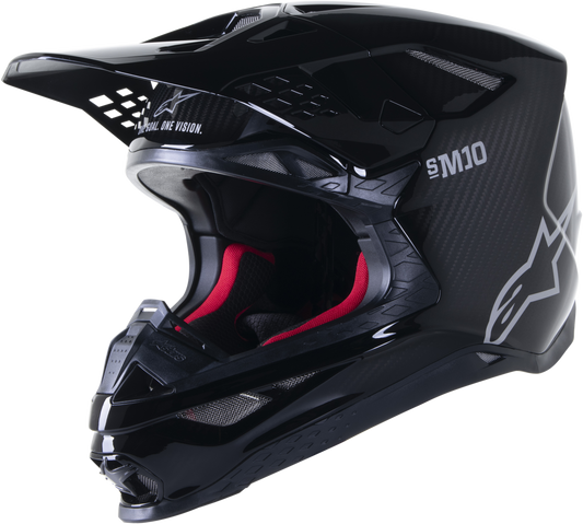 Alpinestars Supertech S-M10 Solid Helmet Black Glossy/Carbon Xs