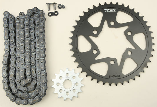 Vortex Sprocket/Chain Kit Stl/Stl 15/45T Sil Sx3 520-112L Blk • #3-CK4103