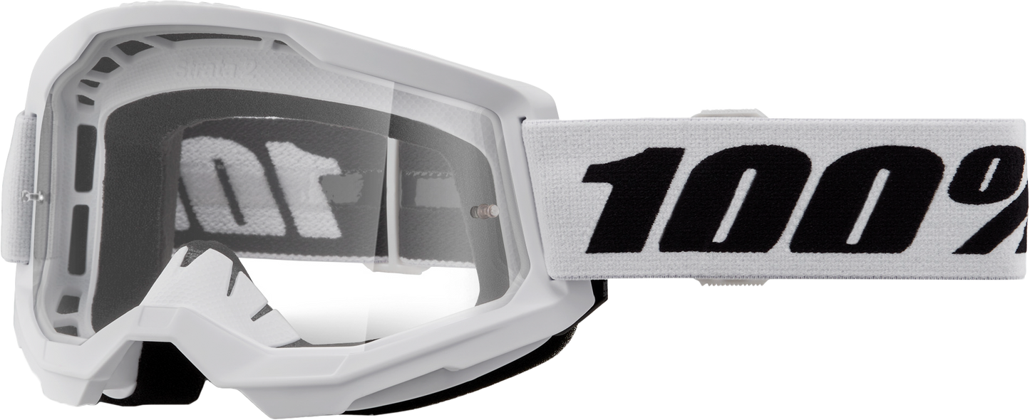 100-Percent Strata 2 Goggle White Clear Lens