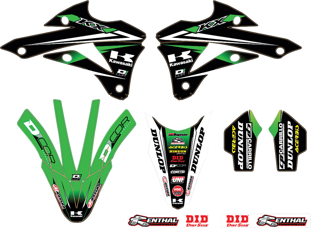 D-Cor 2014 Monster Energy Kawasaki Team Green Graphics/Trim Kit • #862-2107