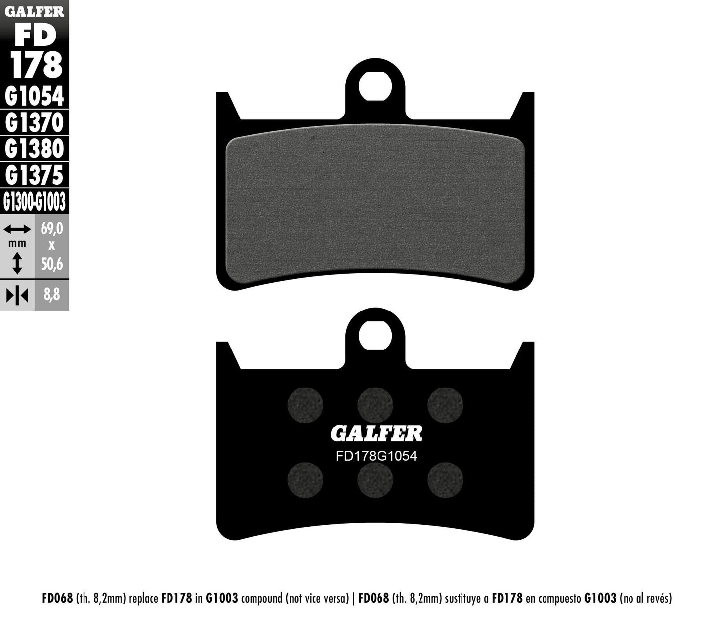 Galfer Brake Pads Semi Metallic Fd178G1054