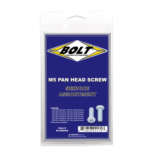 Bolt M5 Pan Head Phillips Assortment 120 Piece Kit