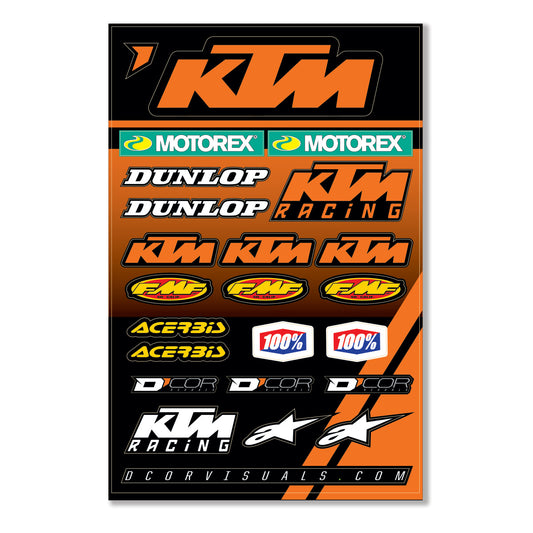 D-Cor Ktm Racing Decal Sheet 12 Mil Ktm Racing Decal Sheet