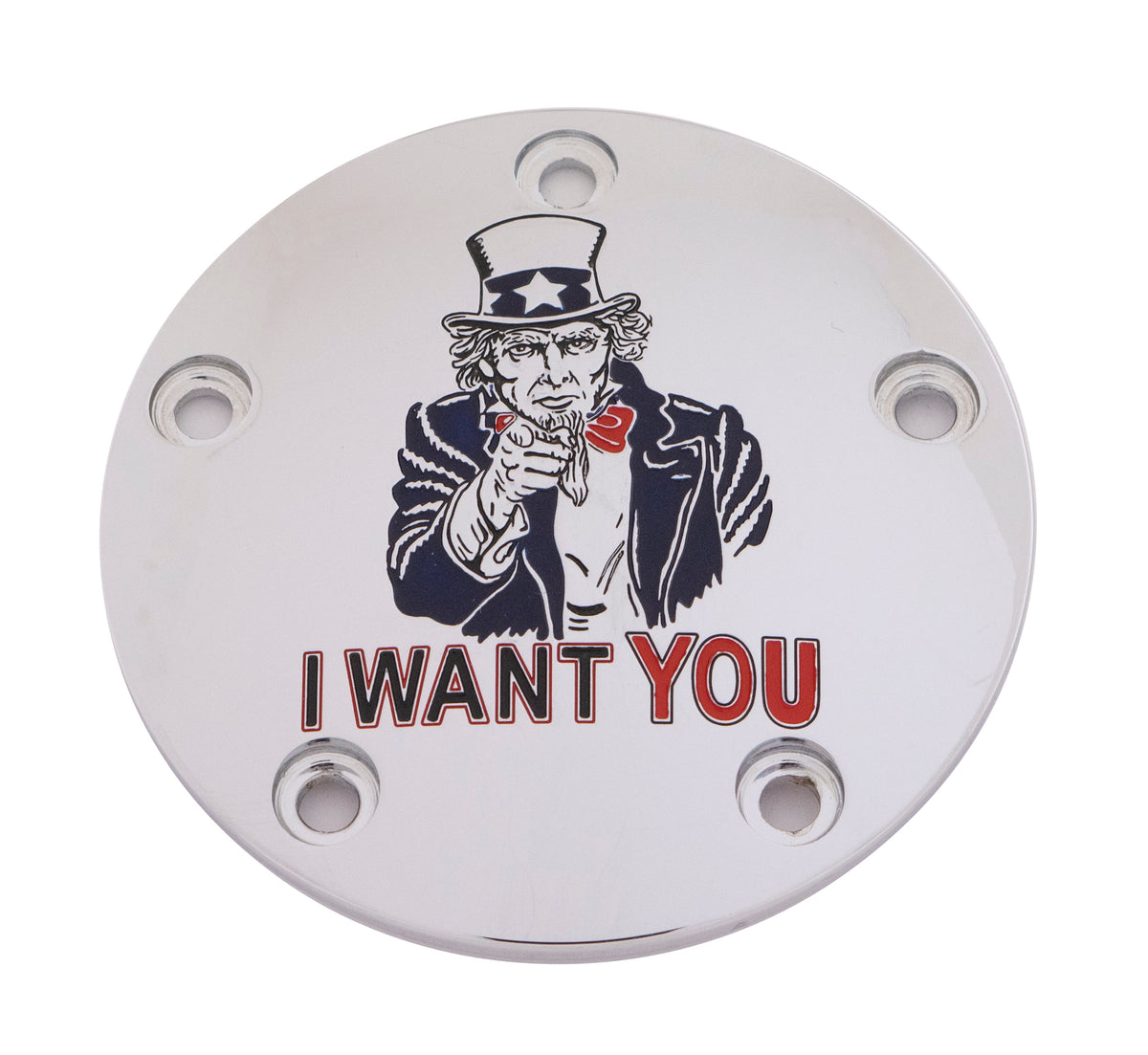 Custom Engraving M8 Timer Cover Uncle Sam Chrome • #563-05147