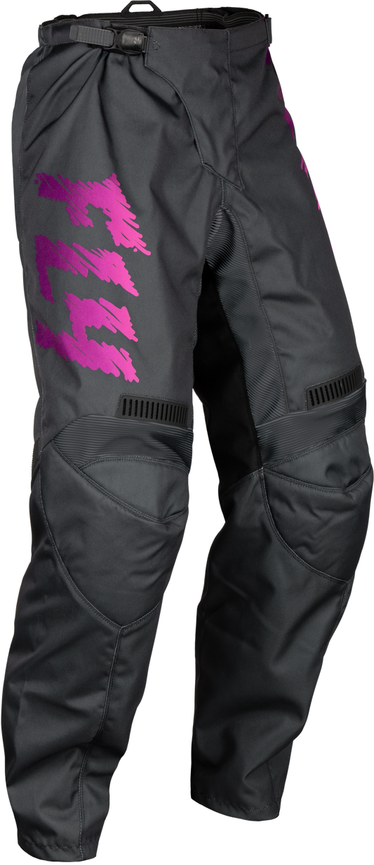 Fly Racing Youth F-16 Pants Grey/Charcoal/Pink Sz 18