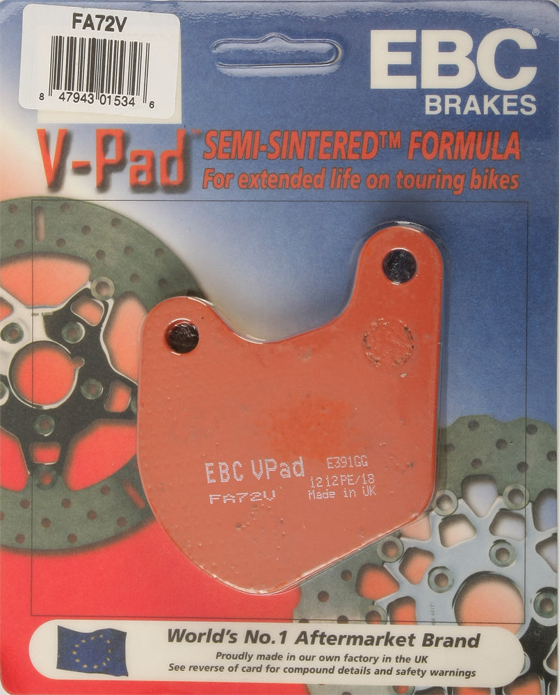 Ebc Brake Pads Fa72V Semi-Sintered V Series