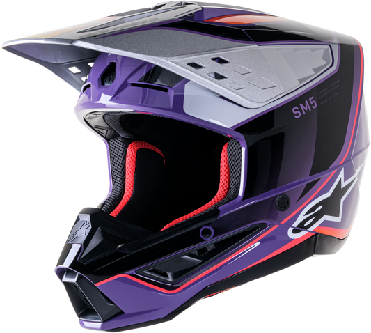 Alpinestars S-M5 Sail Helmet Violet/Blk/Slvr Glossy Sm