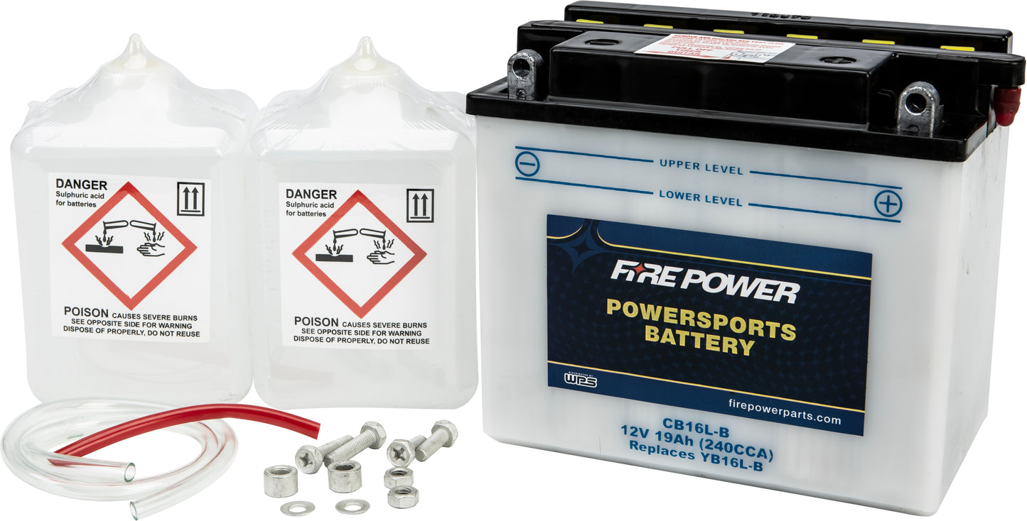 Fire Power Battery W/Acid Cb16L-B 12V Heavy Duty