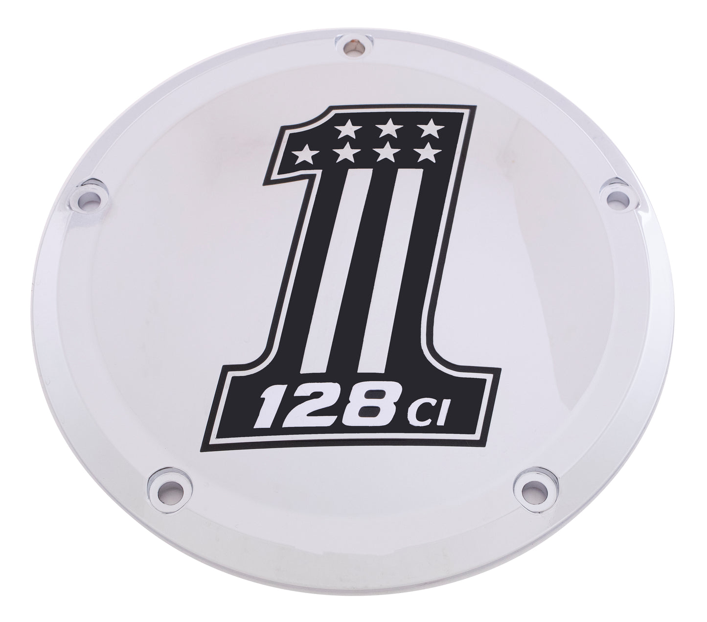 Custom Engraving 7   M8 Flt/Flh Derby Cover 128 Chrome