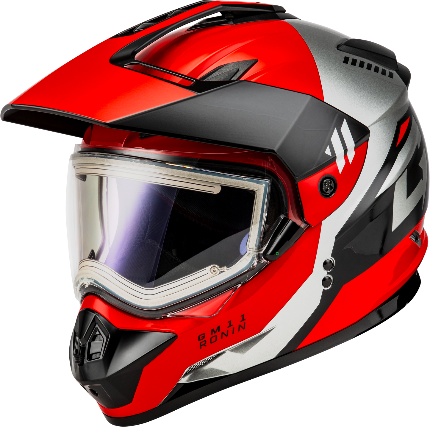 Gmax Gm-11S Ronin Snow Helmet W/ Electric Shield Black/Red 2X