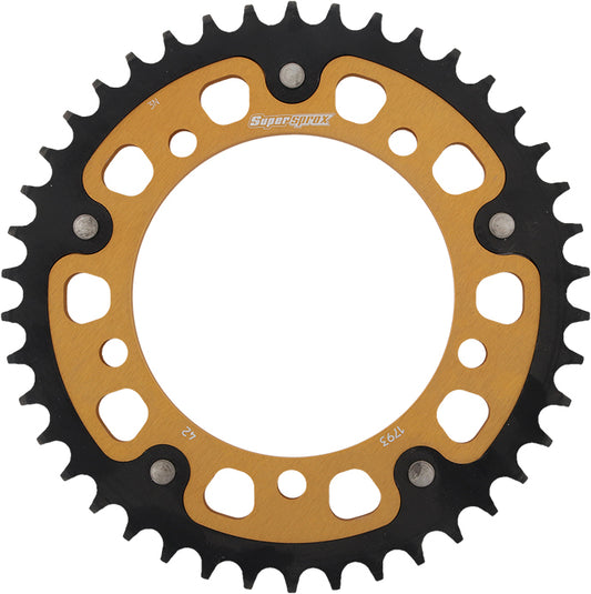 Supersprox Rear Stealth Sprocket Alu/Stl 42T-520 Gld Hay/Suz/Tri