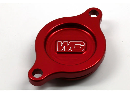 Works Oil Filter Cover Red Suz