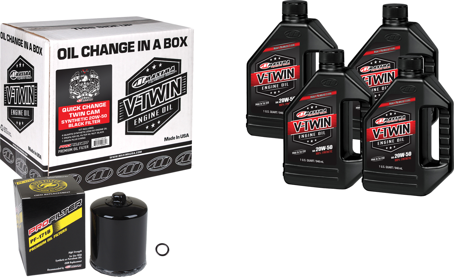 Maxima V-Twin Quick Change Oil Filter Kit