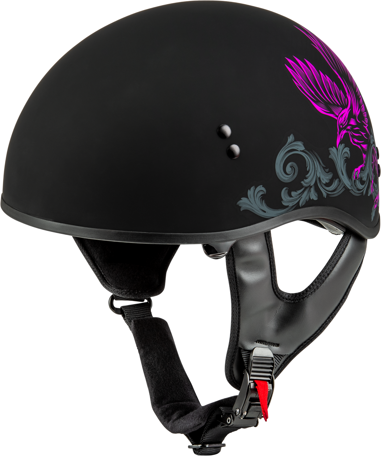 Gmax Hh-65 Corvus Helmet Matte Black/Purple/Grey Lg