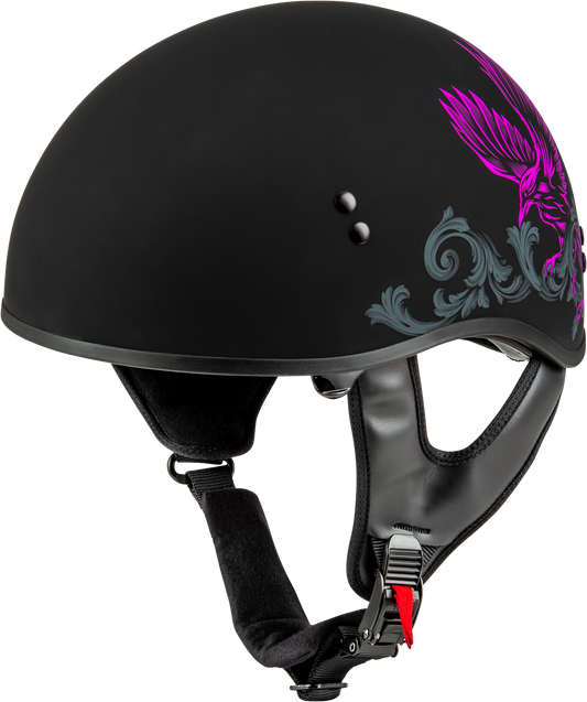 Gmax Hh-65 Corvus Helmet Matte Black/Purple/Grey Lg