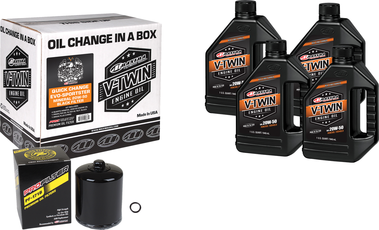 Maxima V-Twin Quick Change Oil Filter Kit