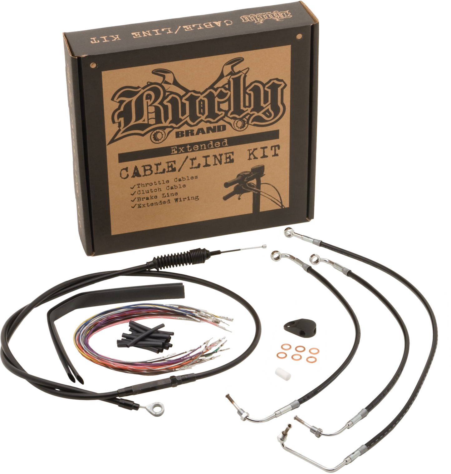 Burly Brand Burly Control Kit  10" T Bars Black Non-Abs • #750-05333