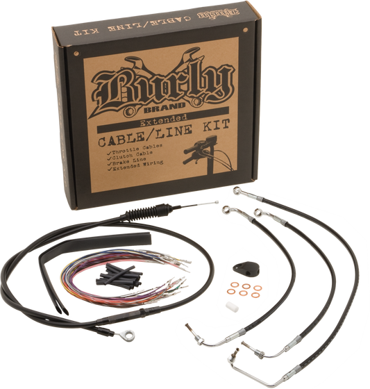 Burly Brand Burly Control Kit  10" T Bars Black Non-Abs • #750-05333