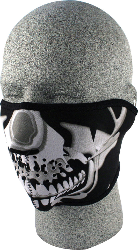 Zan Half Face Mask Chrome Skull