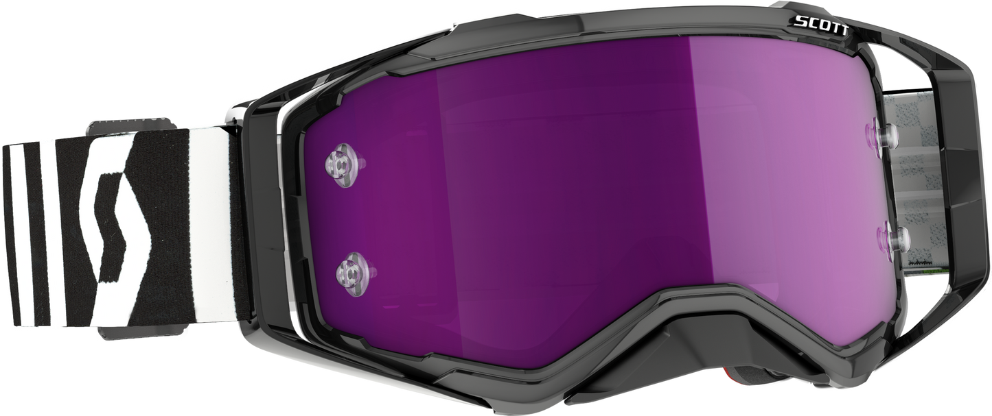 Scott Prospect Racing Goggle Blk/ Wht Purple Chrome Works