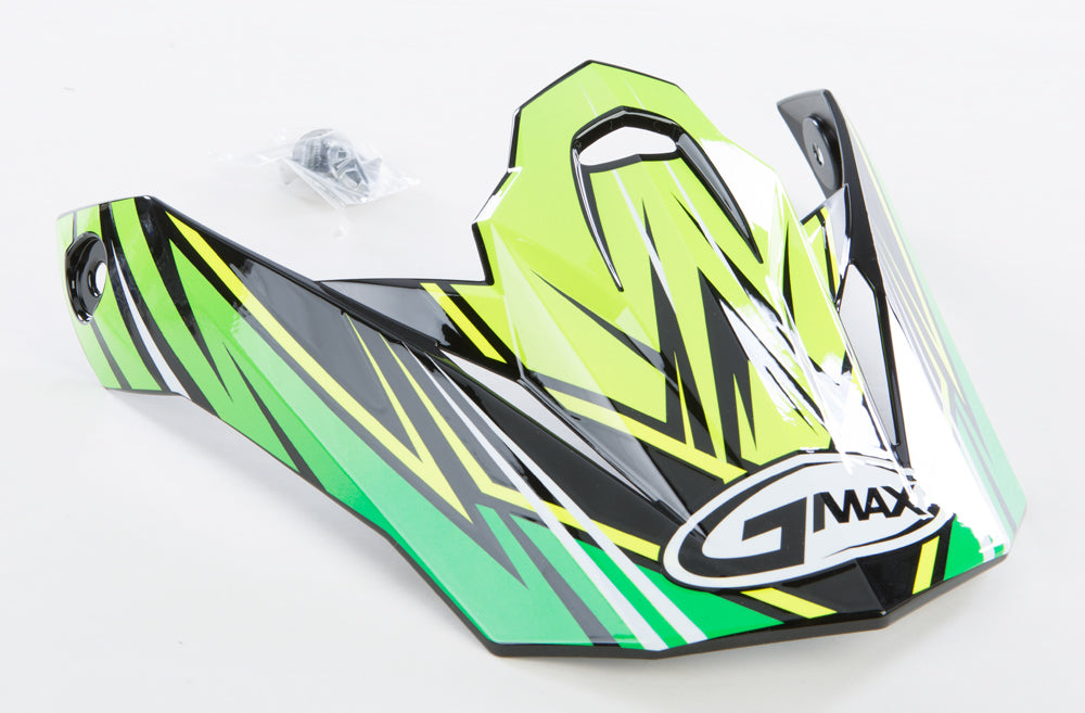 Gmax Visor W/Screws Raz Mx-86 Green/Hi-Vis Yellow