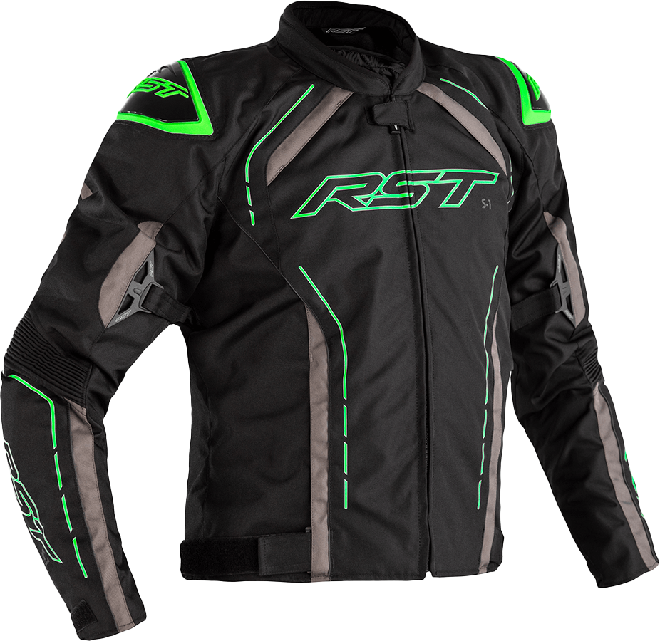 Rst S1 Ce Jacket Blk/Gry/Neon Grn Textile Md